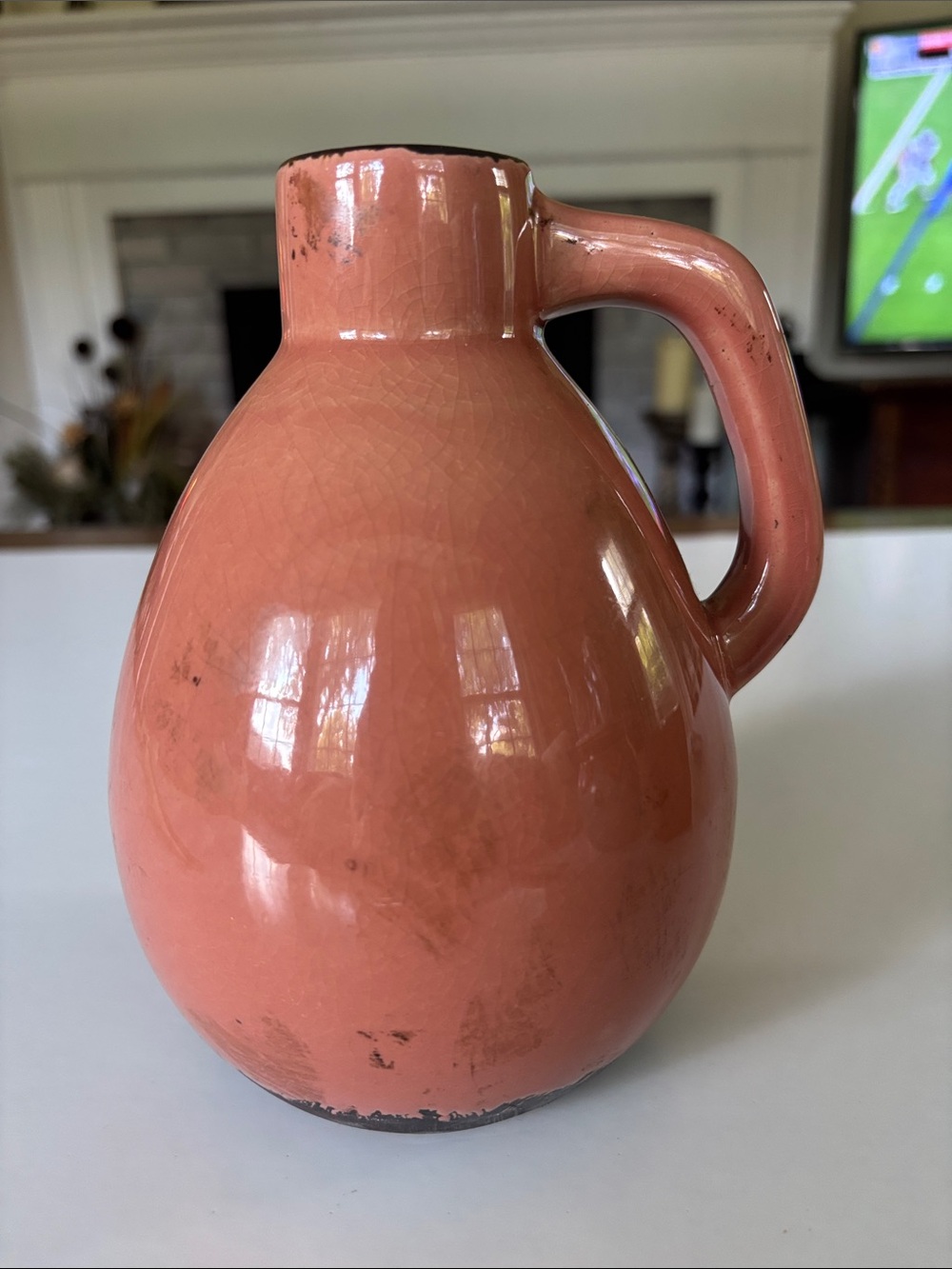 Coral Ceramic Pitcher Vase - Home Art